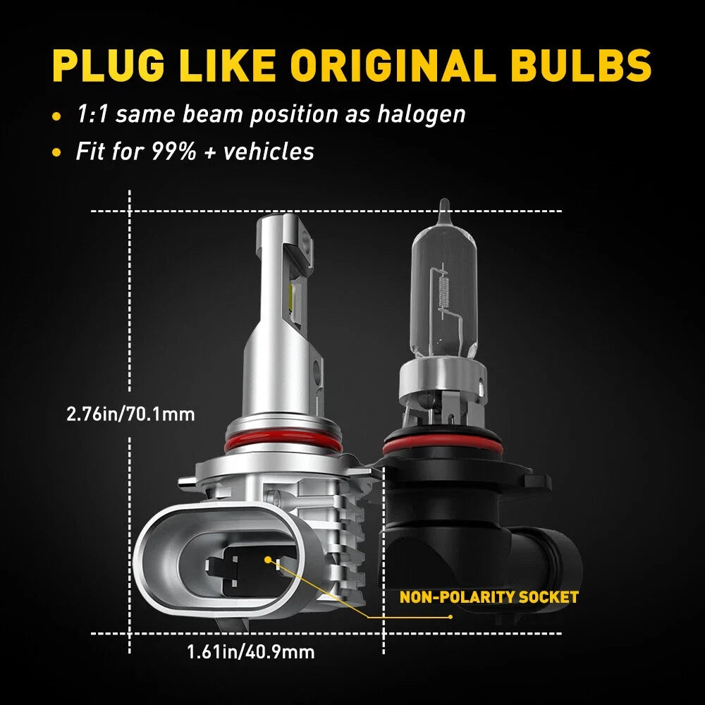 AUXITO H11 9005 LED Headlight Bulbs Kit 6500K for High/Low Beam
