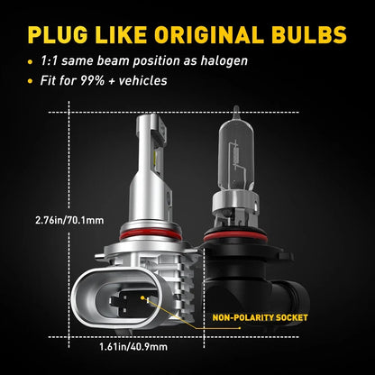 AUXITO H11 9005 LED Headlight Bulbs Kit 6500K for High/Low Beam