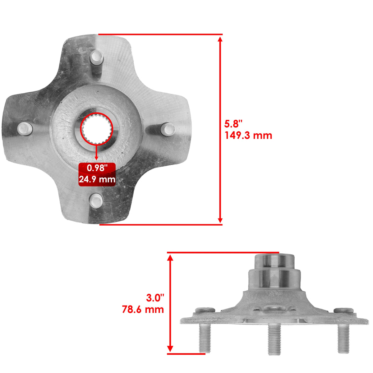 Rear Left Axle Wheel Hub for Honda TRX420FA Rancher 420 (2014–2026) WH118-RGA