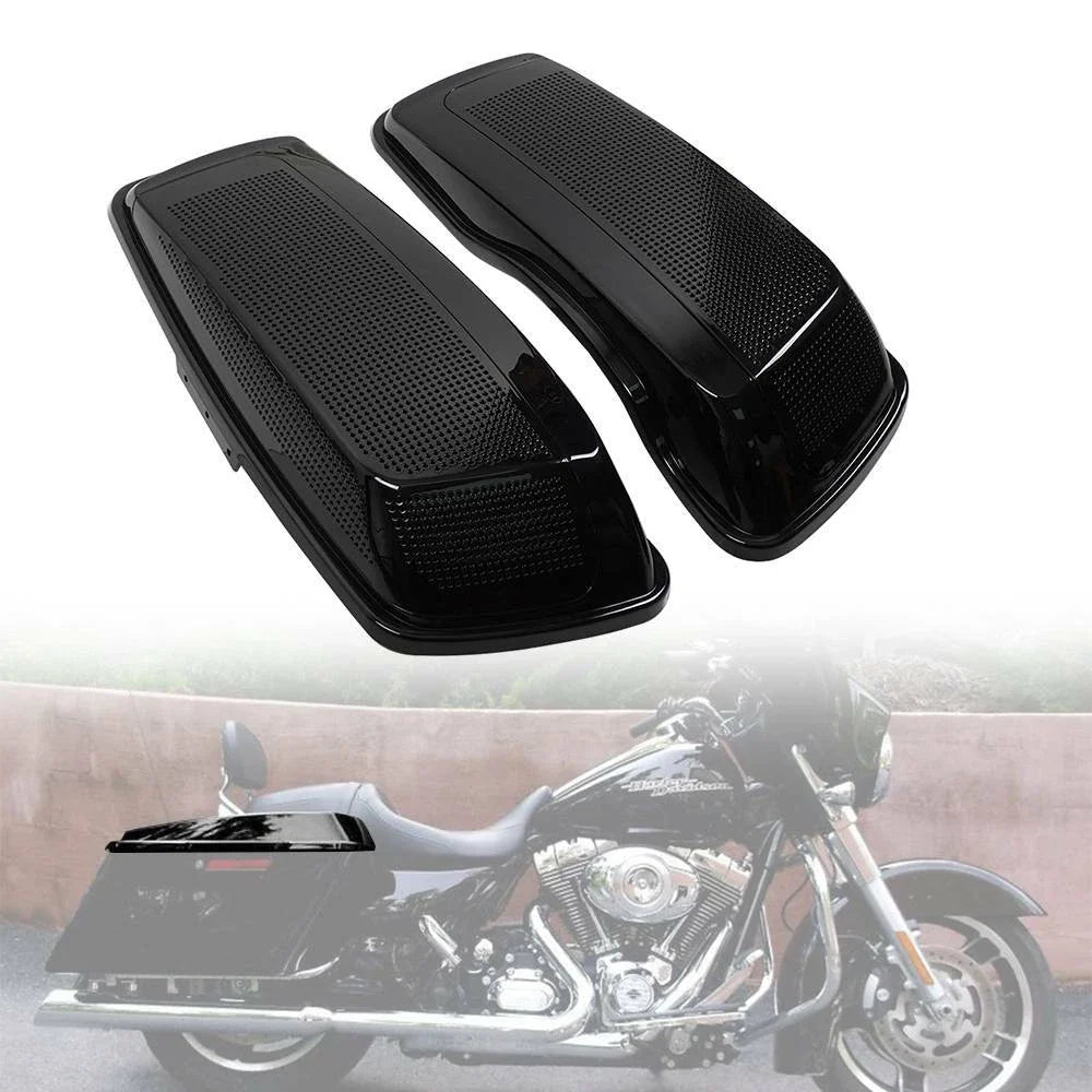 Dual 6x9" Speaker Saddlebag Lids for Harley Touring (2014–2022) - Vivid Black