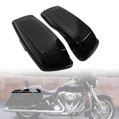 Dual 6x9" Speaker Saddlebag Lids for Harley Touring (2014–2022) - Vivid Black