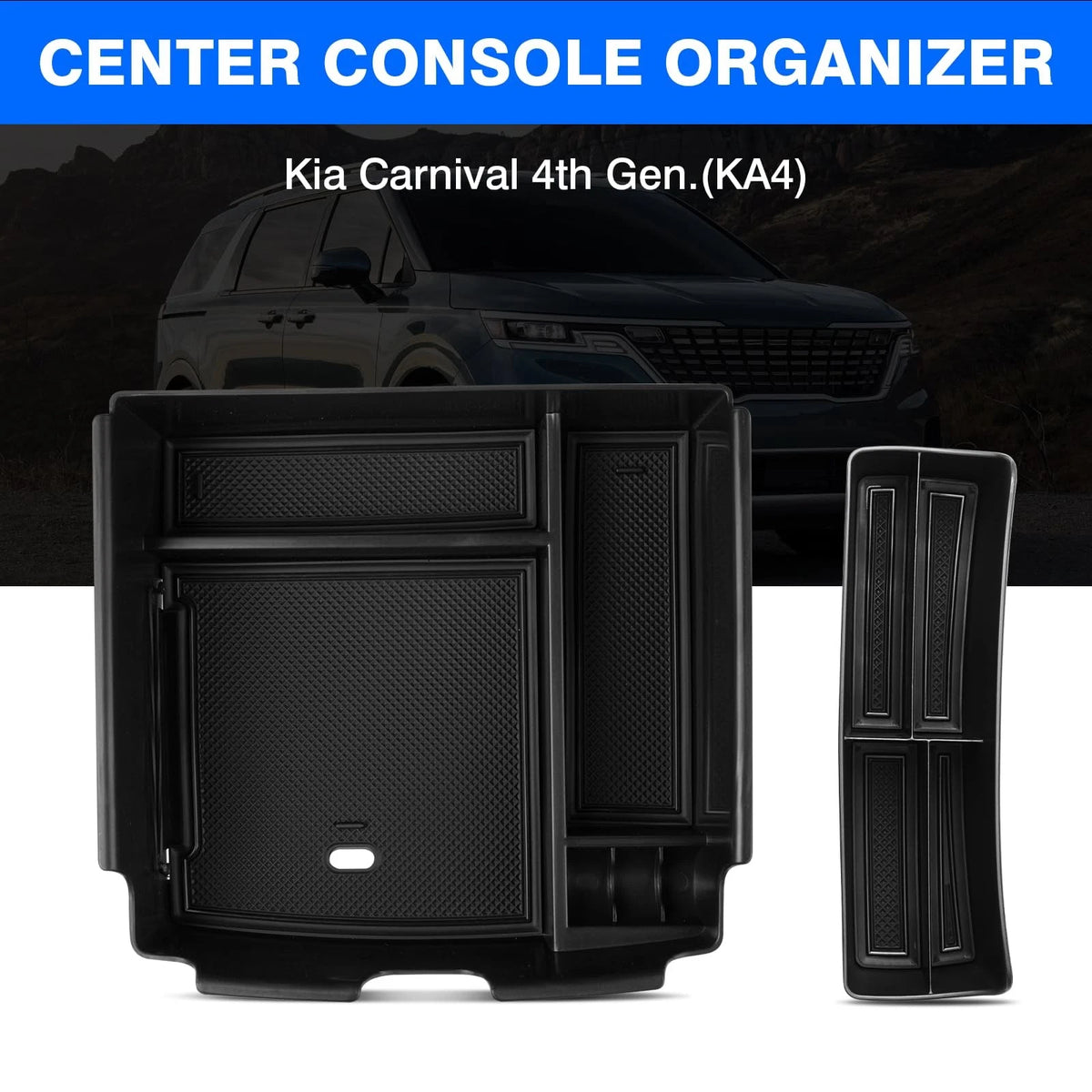 2X Center Console Organizer for Kia Carnival (2022–2026) Black