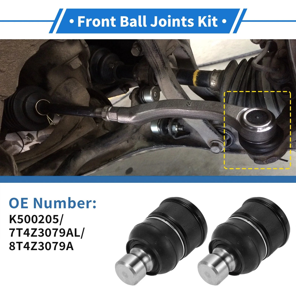2X Front Lower Ball Joints for Ford Edge (2007–2014) K500205/7T4Z3079AL