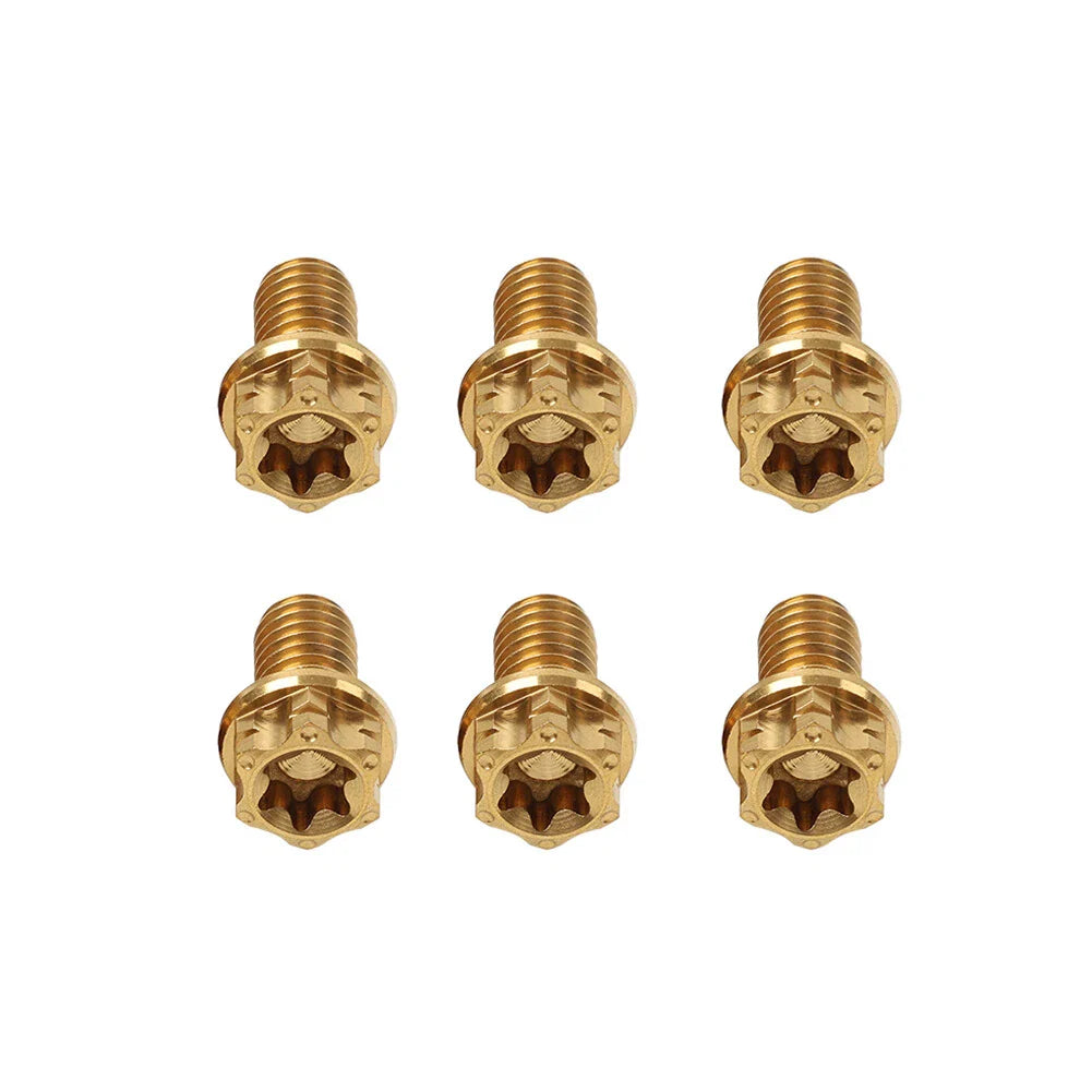 6pcs M6x25mm Titanium Torx Head Flange Bolts for Bike Motorcycle