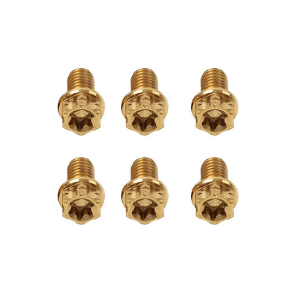 6pcs M6x25mm Titanium Torx Head Flange Bolts for Bike Motorcycle