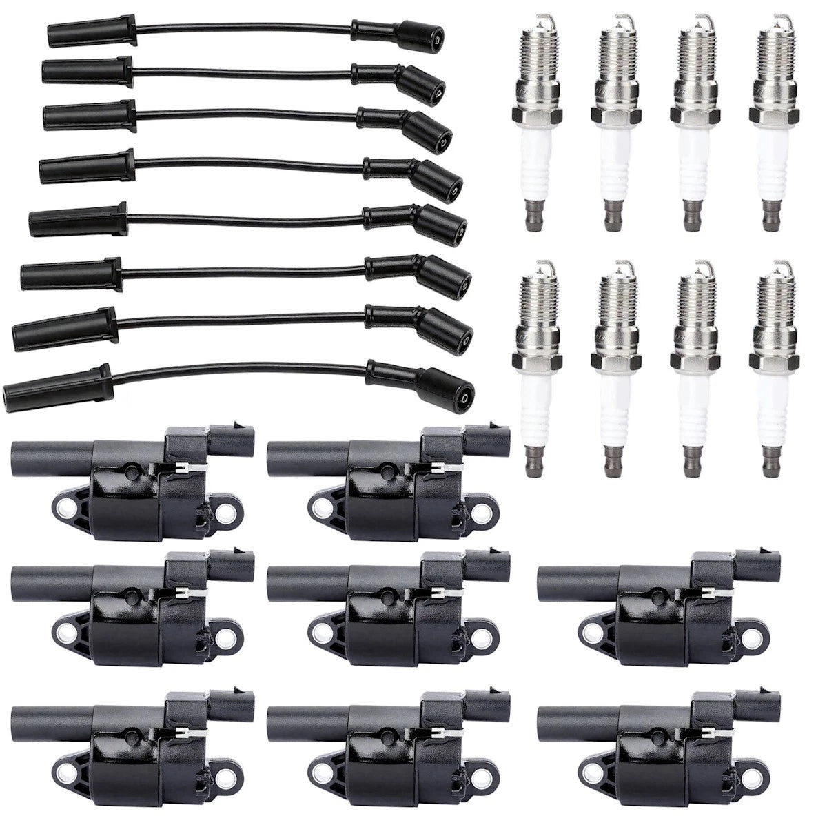 Ignition Coil and Spark Plug Kit for Chevy Express, Savana, Yukon, Suburban (2011–2015) - 18120529, UF414, 12573190, 12570616, 12611424