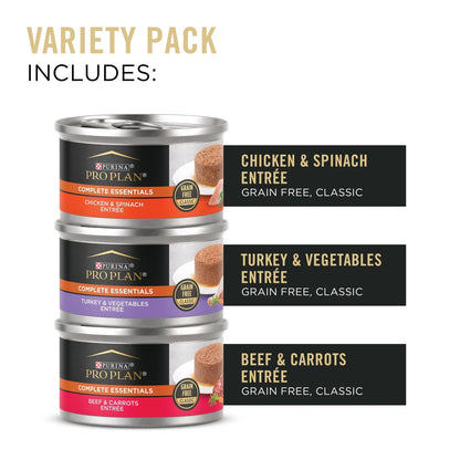 Pack of 24 Purina Pro Plan Complete Essentials Chicken & Turkey 3.5 oz