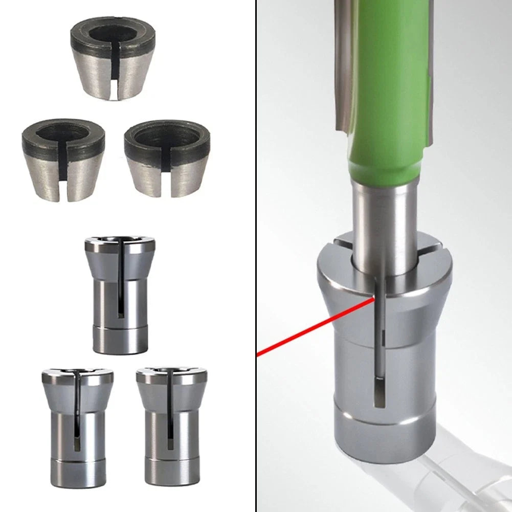 6pcs Collet Chuck Adapters for Router Trimmer (6mm/6.35mm/8mm)