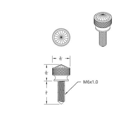 Set of 6 Dash Screws for Kenworth Green Jewels Chrome (UP#23810)