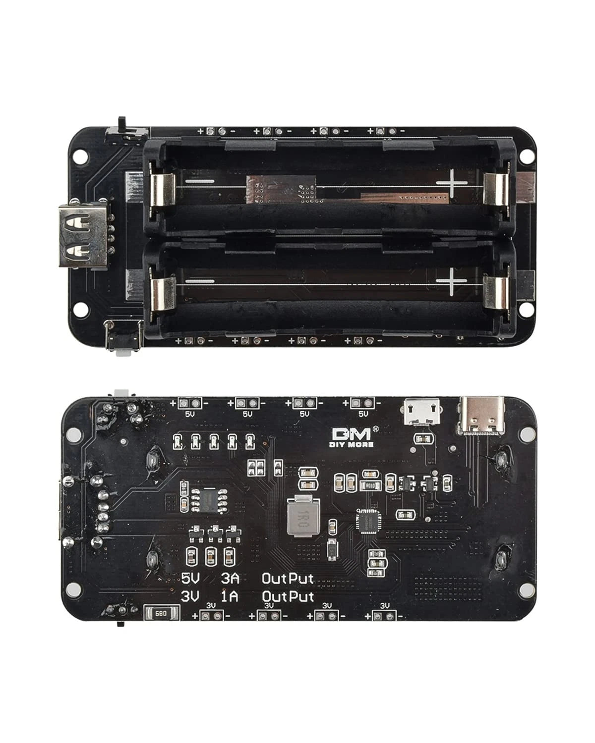 2X Battery Holder with USB Port for DIY Projects (30CM)