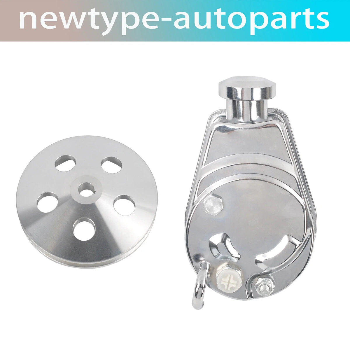 Chrome Power Steering Pump with 1 Groove Pulley for Chevy GM