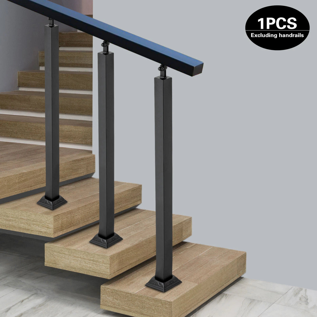 Black Square Metal Stair Balusters for Railing