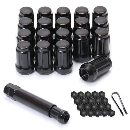 Set of 20 M12x1.5 Black Spline Lug Nuts for Honda Accord CRV Civic
