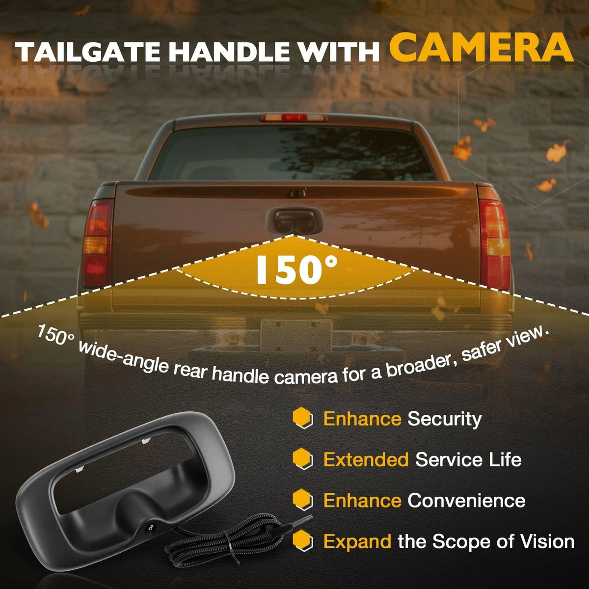 Metal Tailgate Handle with Backup Camera for Chevy Silverado GMC (1999–2007)