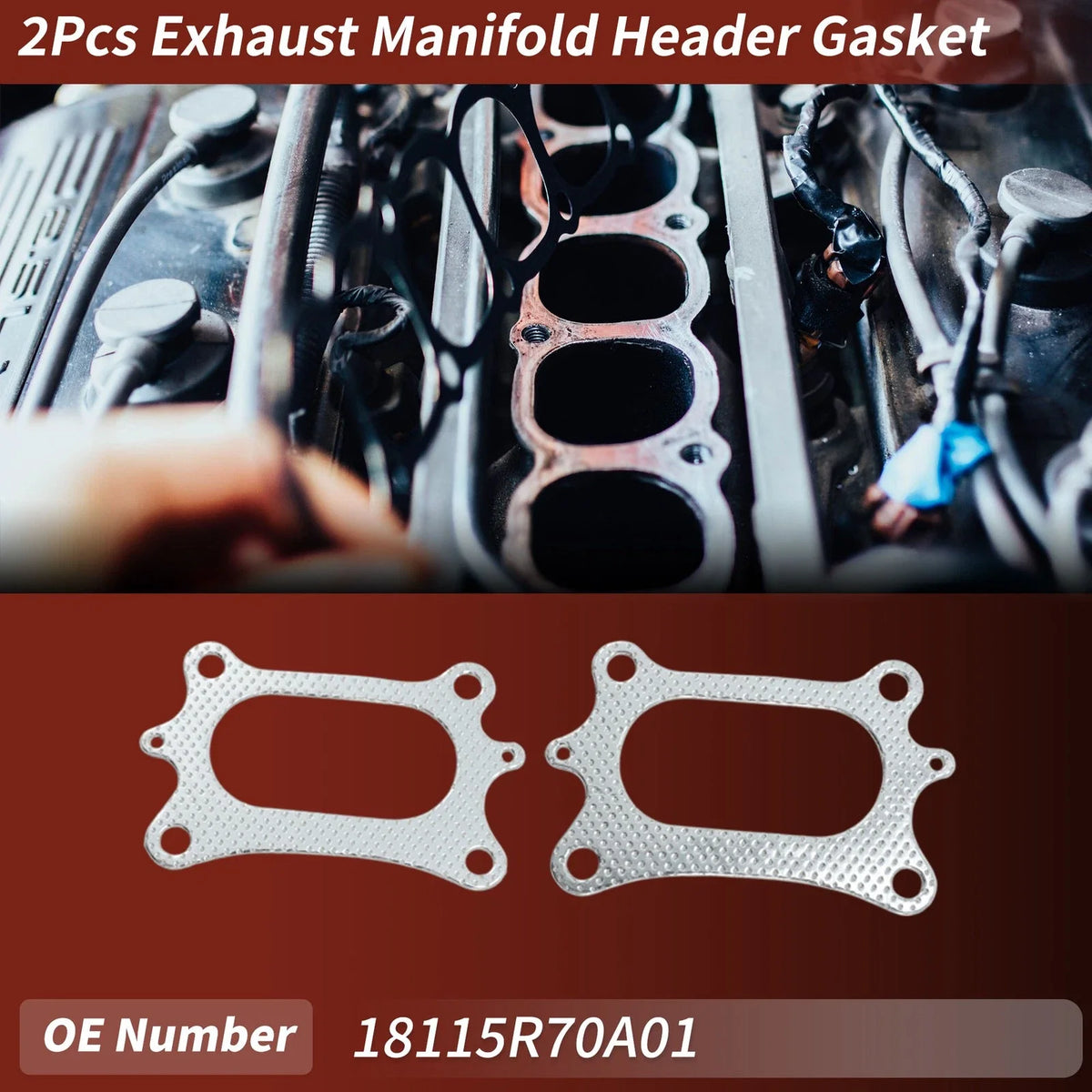 2 Pcs Exhaust Manifold Header Gasket for Honda Odyssey (2008–2020) No. 18115R70A01