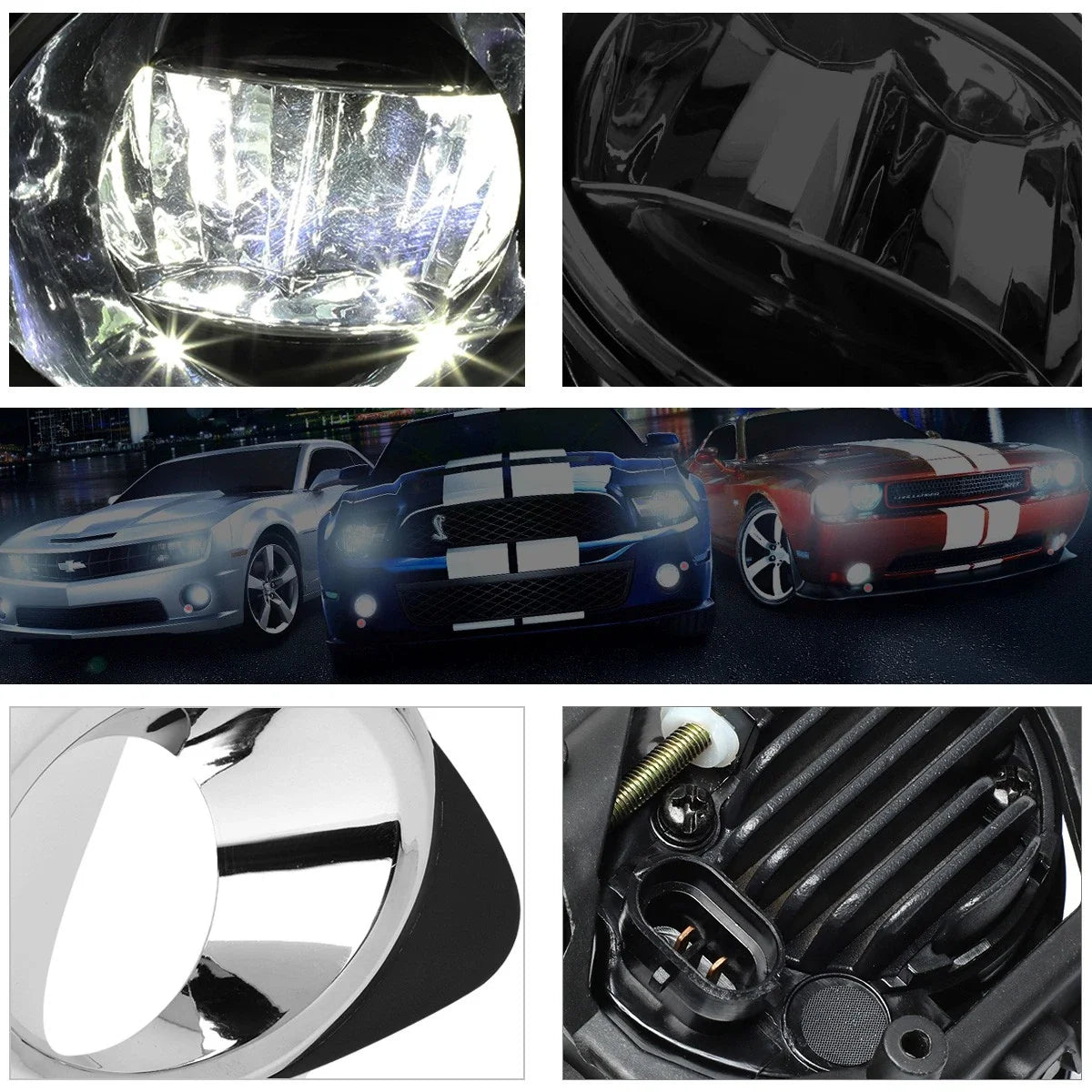 Set of 2 Smoked Lens LED Fog Lights with Bezel & Switch for Corolla (2011–2013)