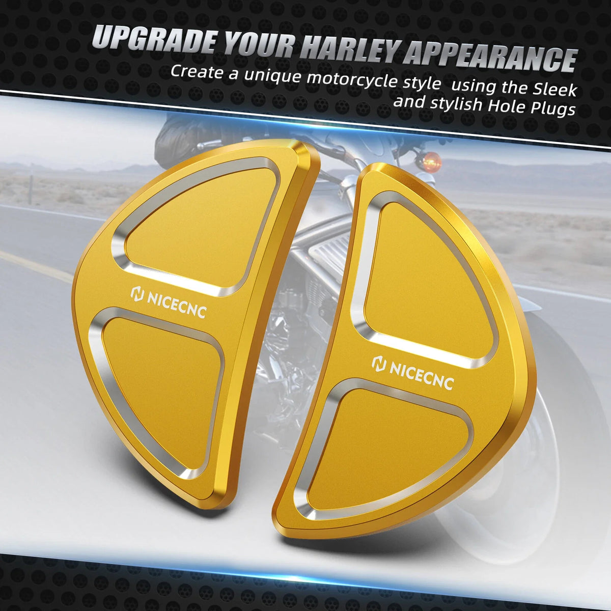 Batwing Fairing Rearview Mirror Hole Inserts Screws for Harley Street Glide (2014–2023)