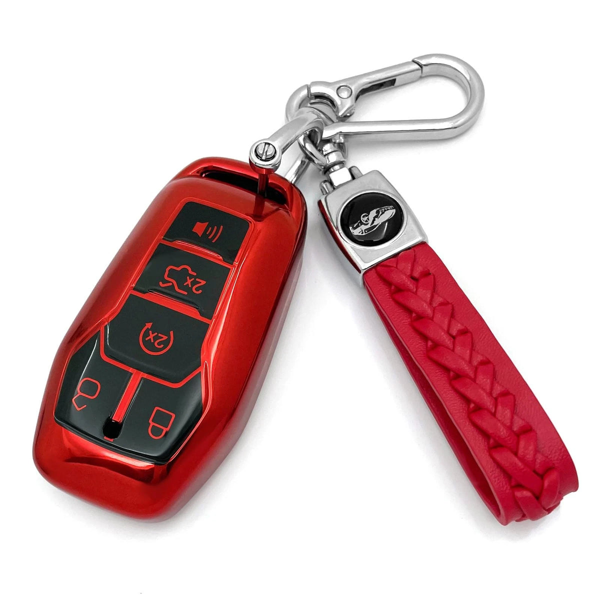 TPU Key Case for Ford Lincoln Vehicles (2015–2023) Red Combination