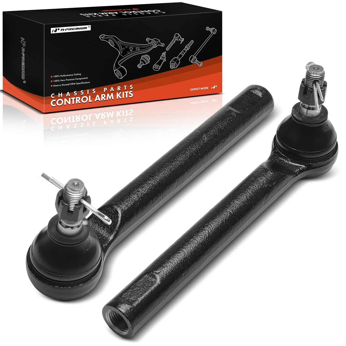 2X Tie Rod End Front Outer for Lexus RX350 RX350L RX450hL RX450h (2016–2023) - 4546009270, 4546049085, MS86669