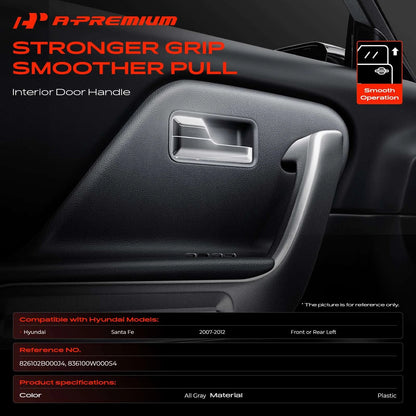 Left Interior Door Handle for Hyundai Santa Fe (2007–2012) 826102B000J4