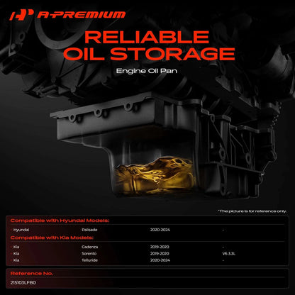 Engine Oil Pan for Kia Sorento (2019–2020), Telluride, Hyundai Palisade (2020–2024) 215103LFB0