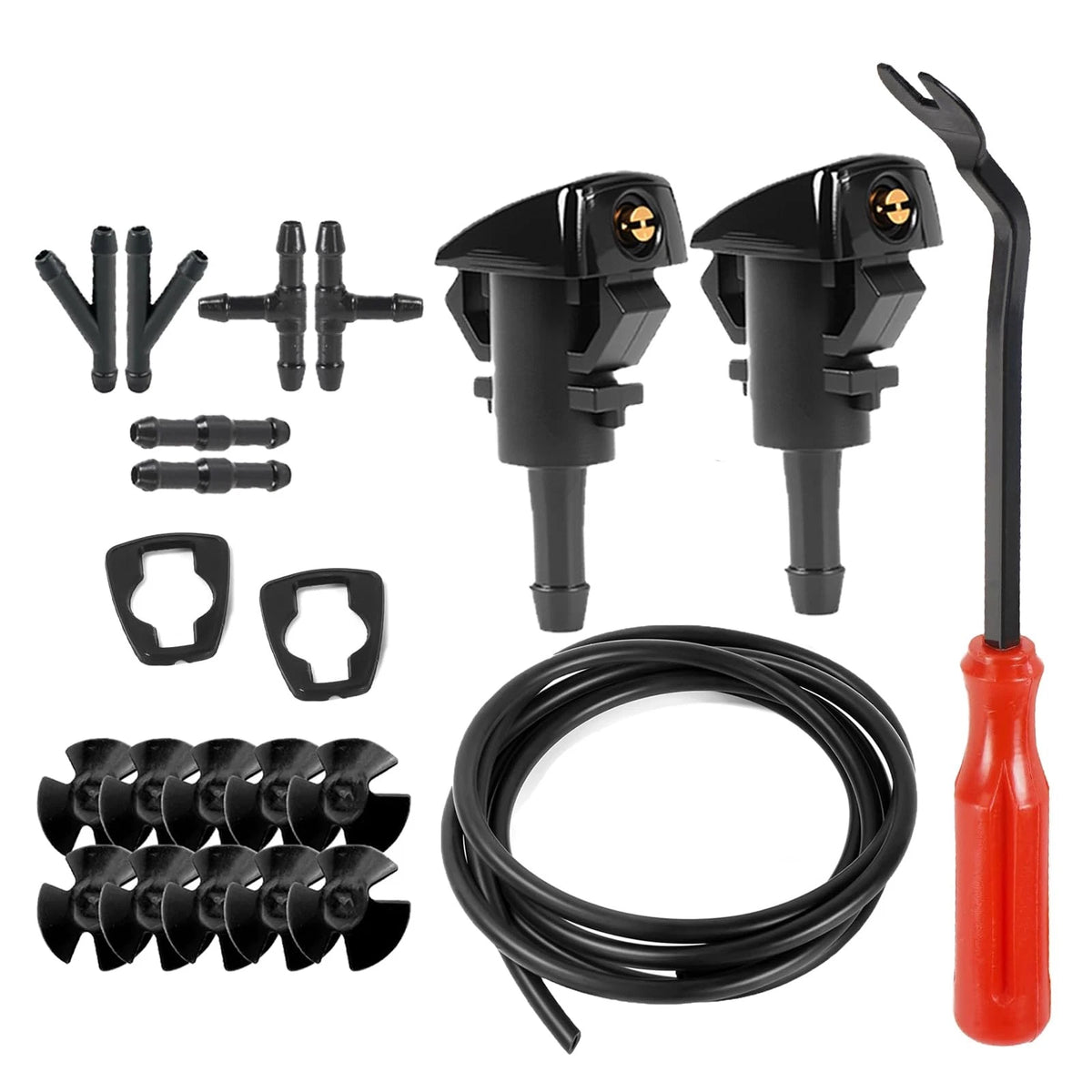 22 Pcs Windshield Washer Nozzle Hose Kit for Chrysler Dodge Ram Jeep