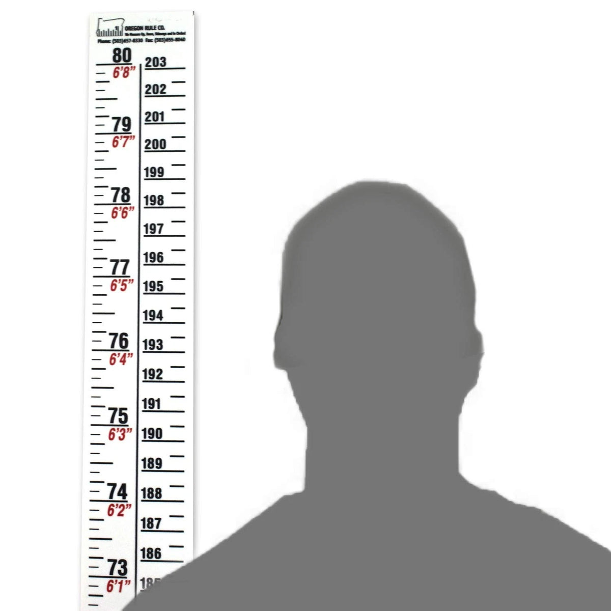 80 Inch White Fractional Metric Height Rule Measuring Tape