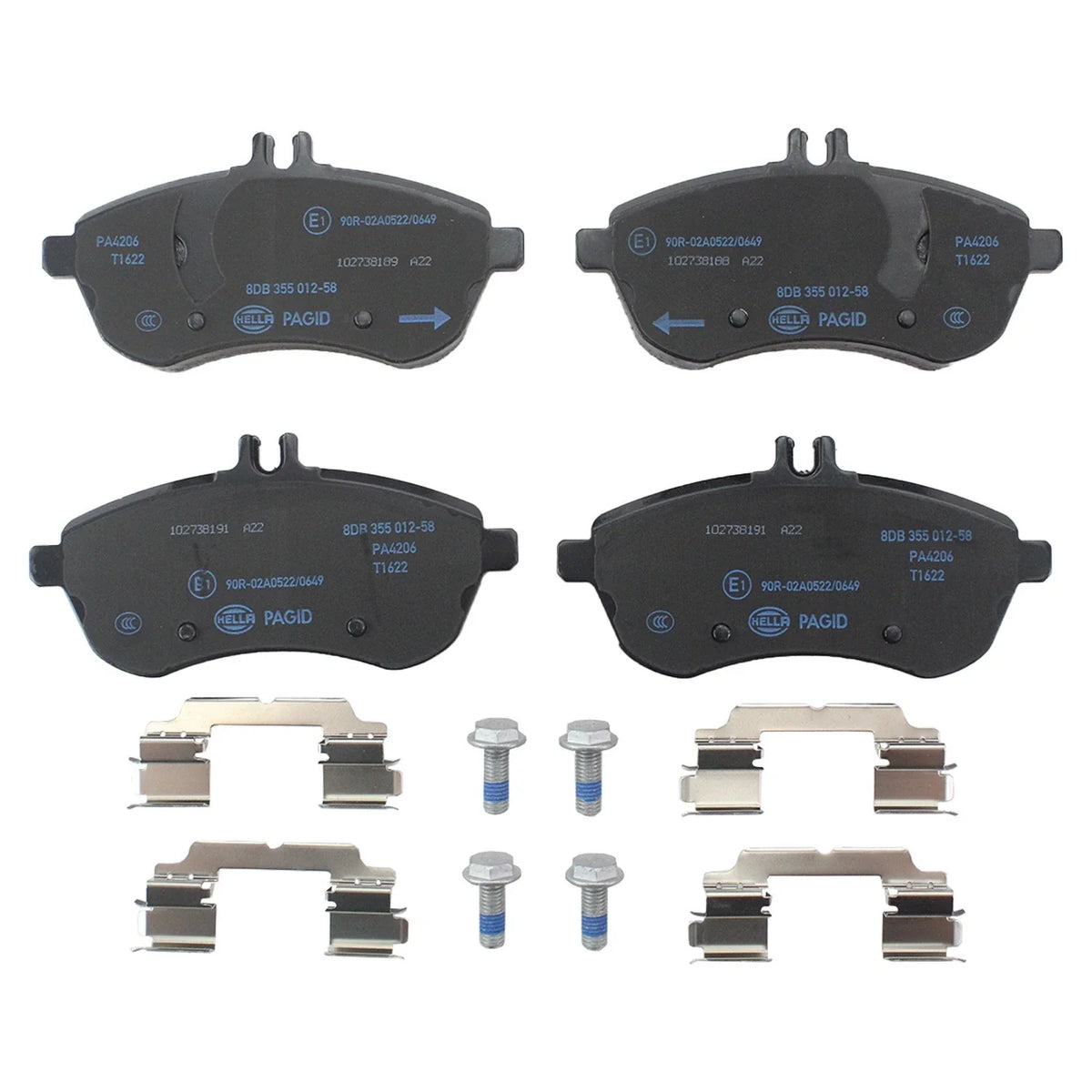 Set of 4 Low-Met Disc Brake Pads for Mercedes R172 W204 (2011–2015)
