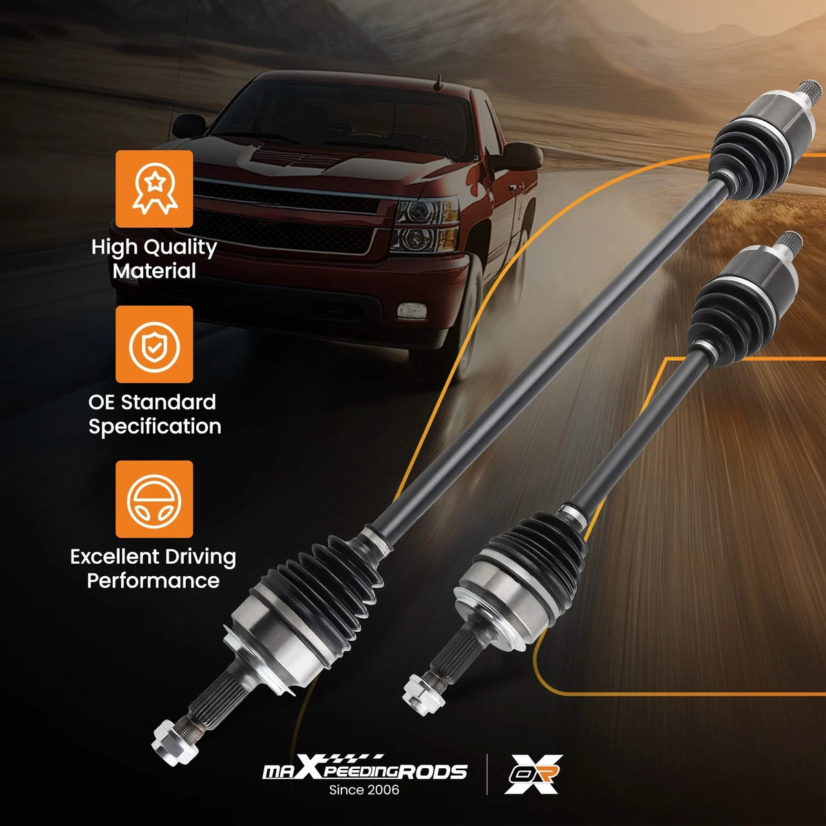Front CV Axle Shaft Set for Honda Accord (2003–2007) - Includes Bearings
