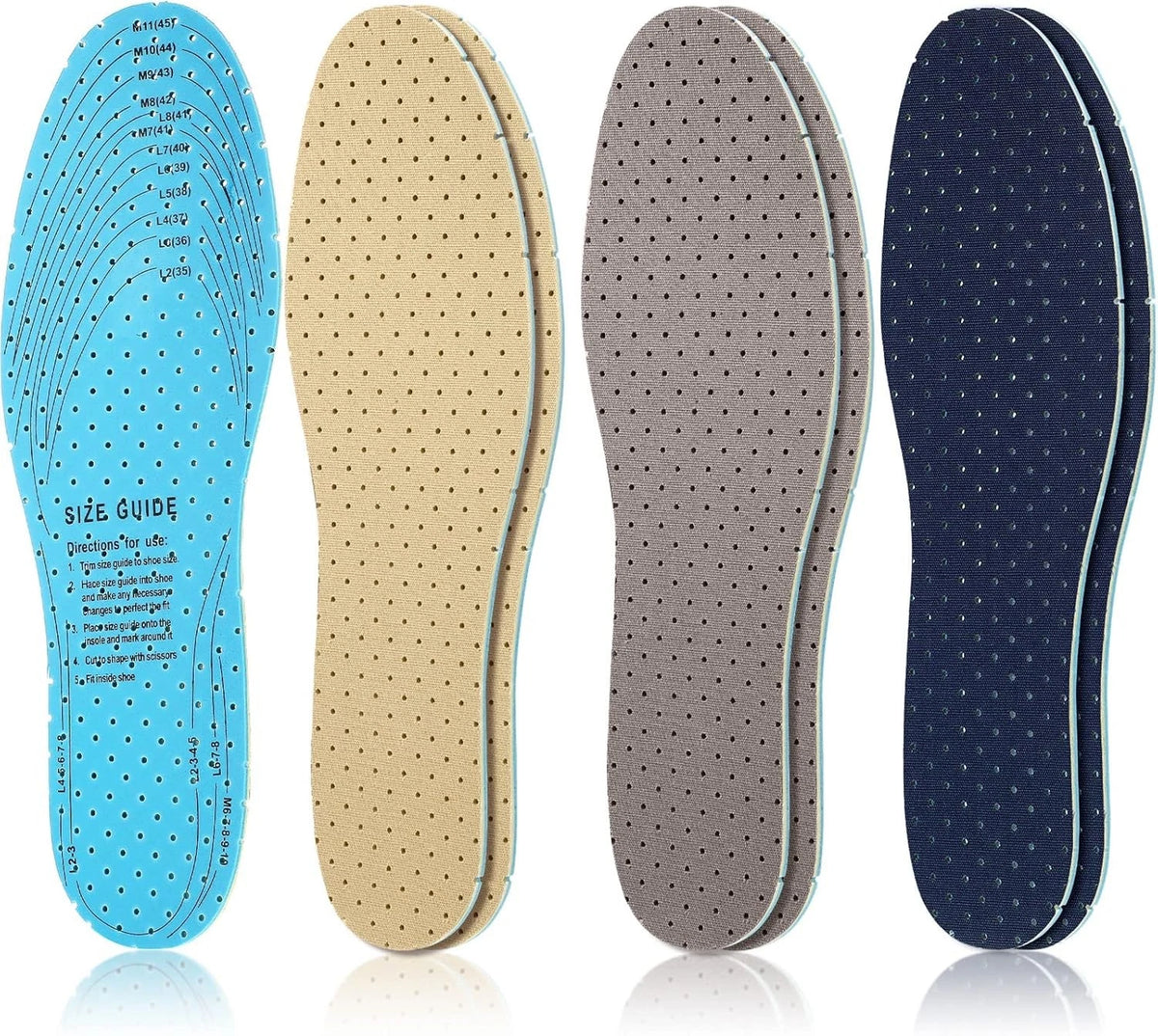 3 Pairs Breathable Shoe Insoles Inserts for