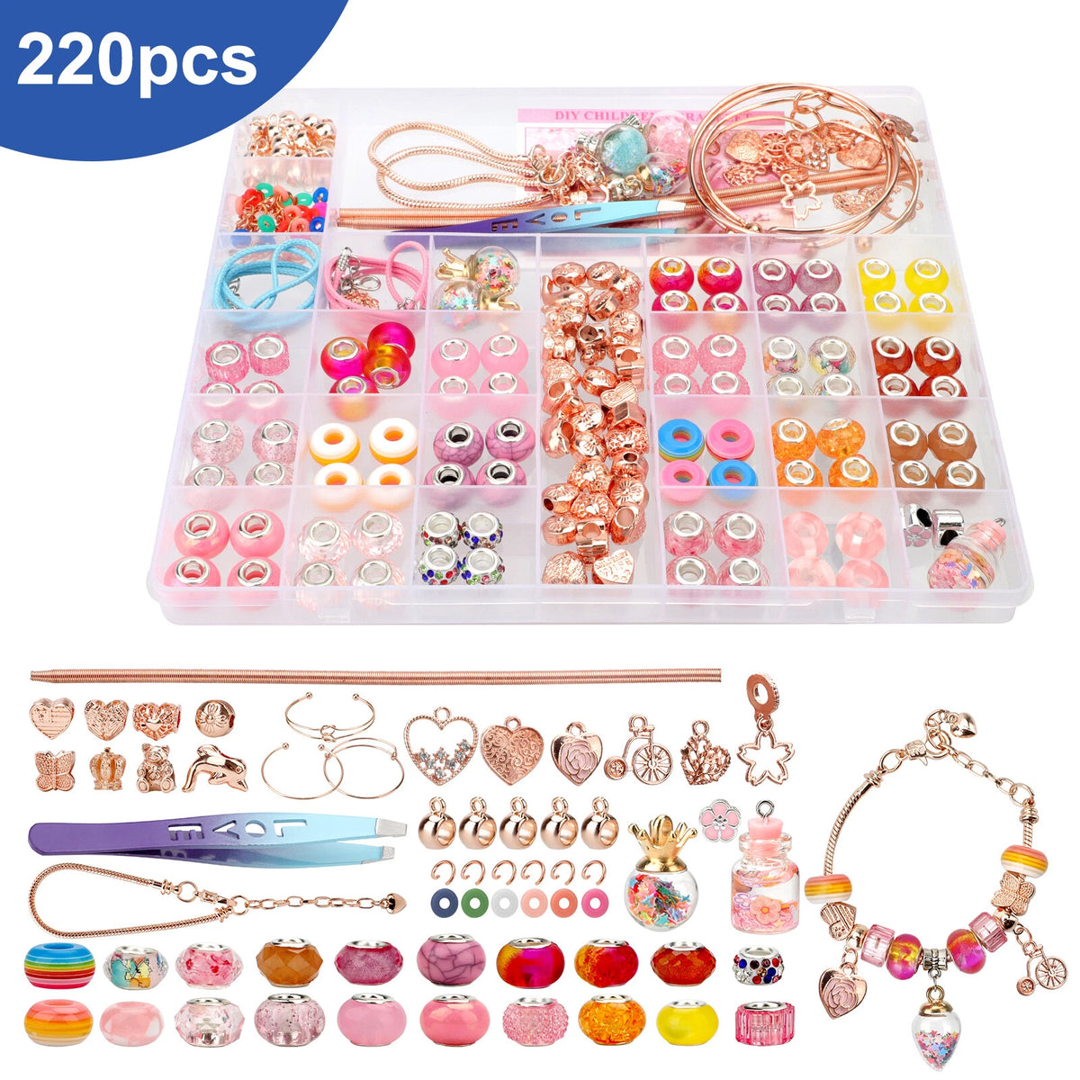 2X Acrylic Beads Jewelry Craft Set for DIY Bracelet Necklace Making