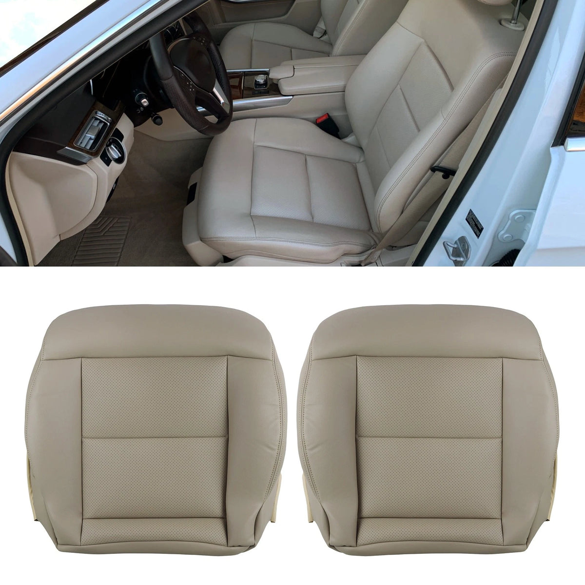 Bottom Seat Cover for Mercedes Benz E W212 (2014–2016) Tan