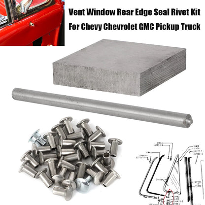 Vent Window Rear Edge Seal/Pivot Rivets Kit for Chevy Truck (1951–1987)