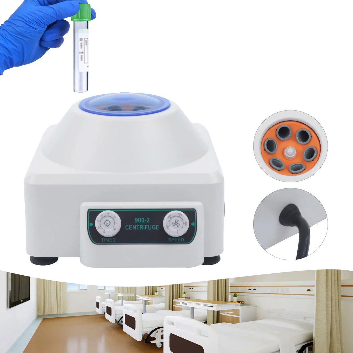 Portable Medical Lab Centrifuge Electric PRP Machine 4000rpm 6x20ml