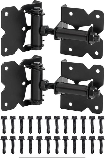 Self-Closing Gate Hinge Kit with Spring Adjuster for Outdoor Use