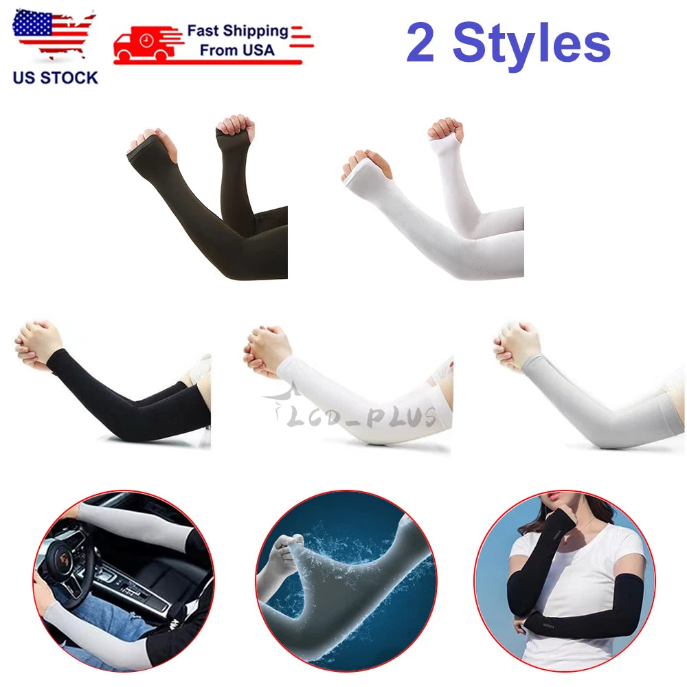 1 Pair Cooling Arm Sleeves UV Sun Protect Covers for Men Women