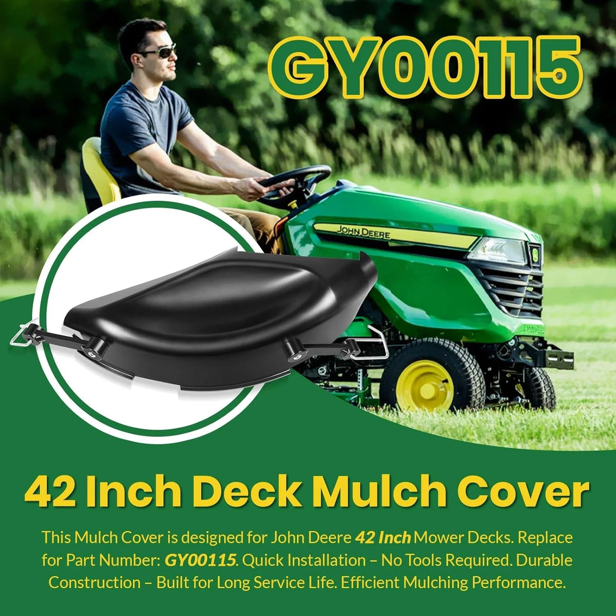 Mulch Cover for John Deere 100, D, L, LA Series (42" Deck)