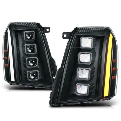 Quad Projector Full LED Switchback Headlight for Cadillac Escalade ESV EXT (2007–2014)