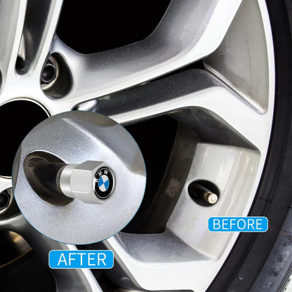 Set of 4 Tire Valve Stem Caps for BMW X1 X3 M3 M5 X5 X6 Z4 3 5 7 (2000–2023)