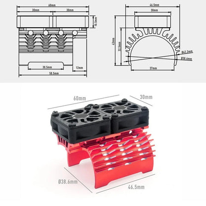 Dual-Fan Heatsink Carbon Fiber Shroud for Motor Cooling Kit