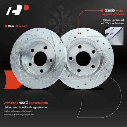 Rear Drilled Brake Rotors for Ford Taurus Lincoln Continental (1993–2005)