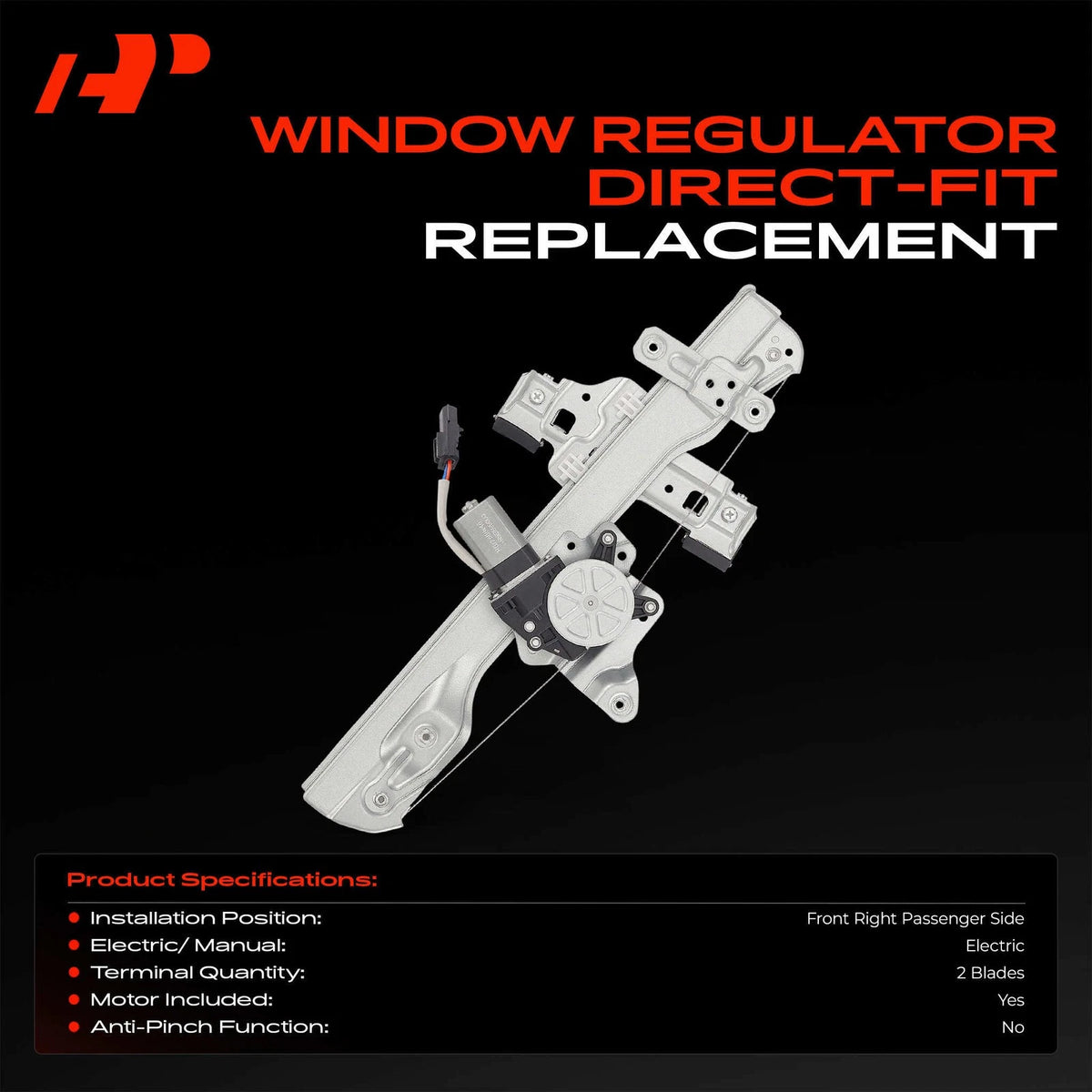 Power Window Regulator w/ Motor for Chevy Sonic (2012–2016) 42339896, 95391138, 95903061, 751-564