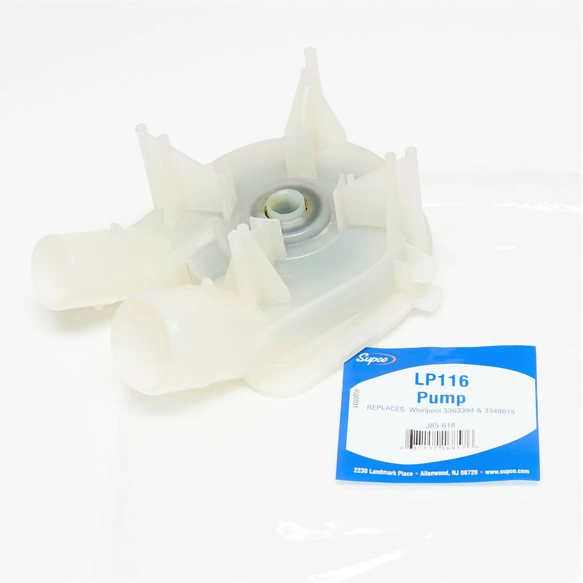 Washer Drain Pump for Whirlpool Kenmore Roper (3363394, PS342434, AP2907492)