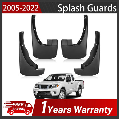 4PCS Front and Rear Splash Guards Mud Flaps for Nissan Frontier (2006–2022)