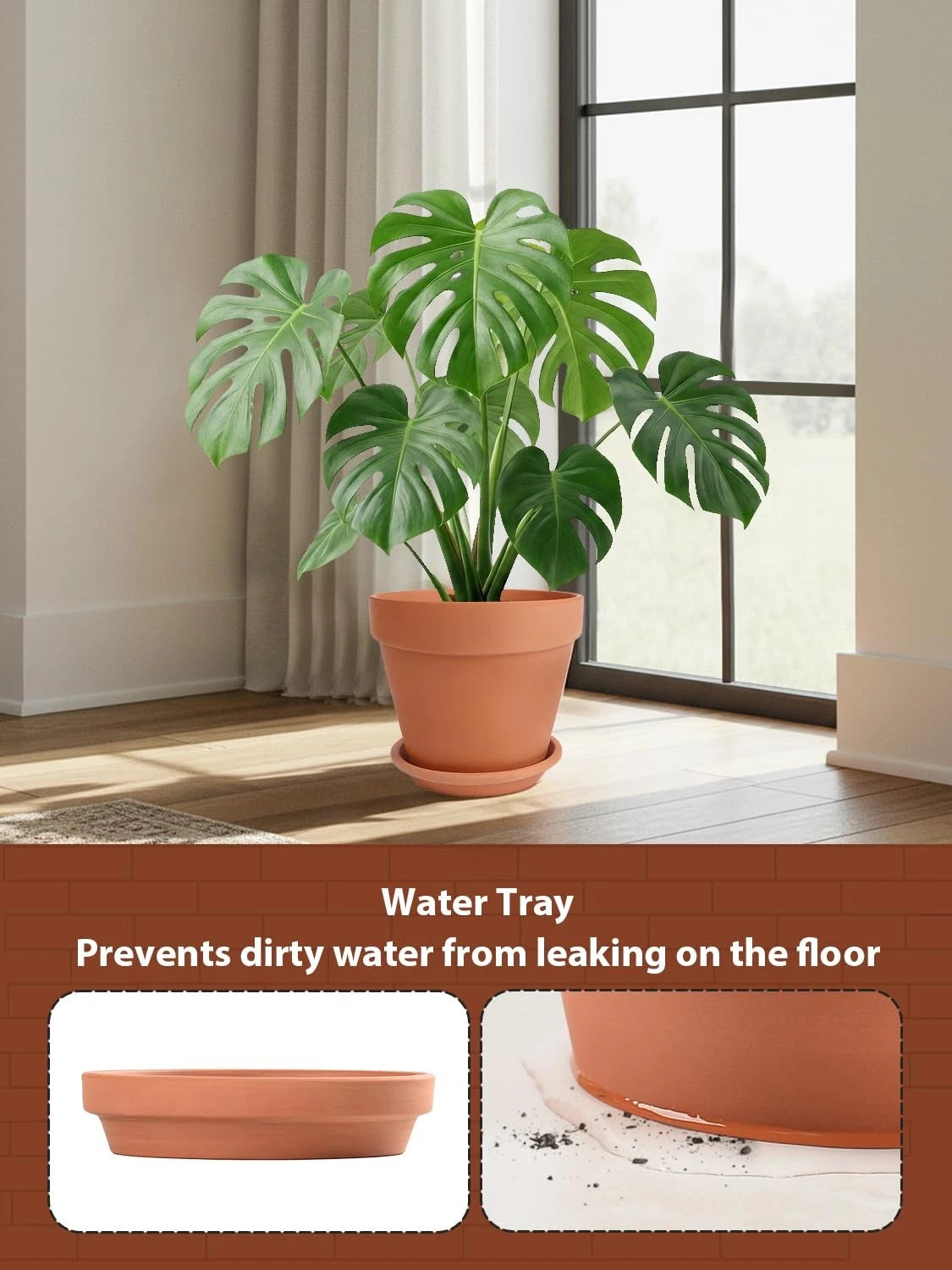 10 Inch Terracotta Pot for Indoor Outdoor Planting