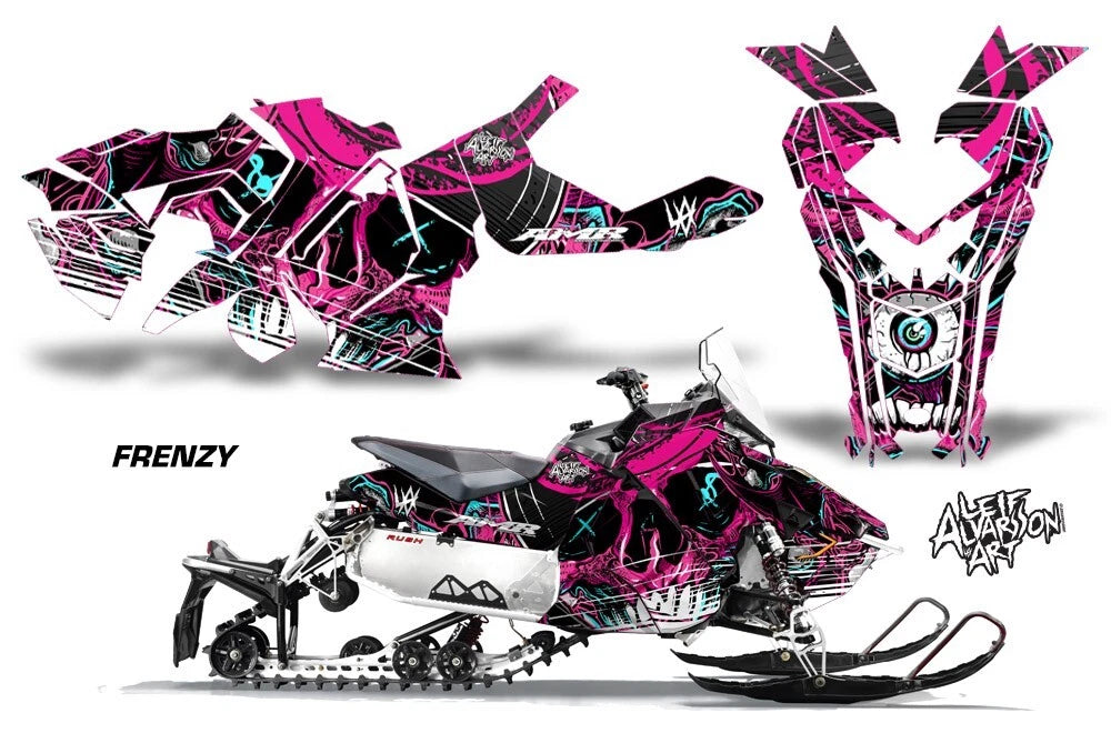 Sled Graphics for Polaris Axys/RushProS/Switchback ProS/Adventurer (2015–2020) POL-ProS-2015-20-FRENZY-PNK