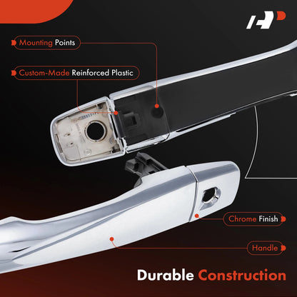 Front Left Exterior Door Handle w/ Keyhole for Nissan Rogue Qashqai (80640-4BA0D, 97786)