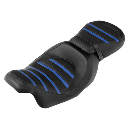 Rider Driver Passenger Seat for Harley Street Road Glide (2009–2023) Black Blue