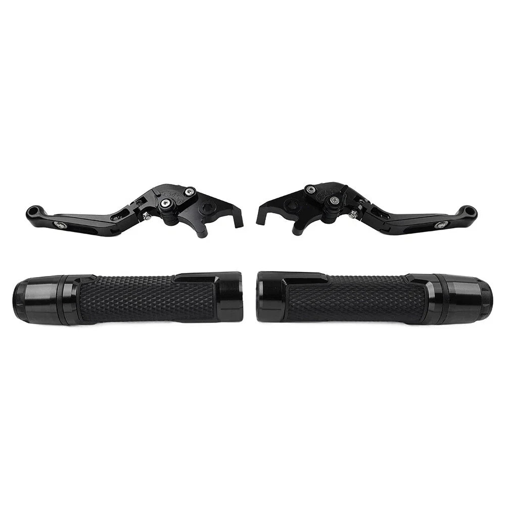 Black Extendable Brake Clutch Levers Grips Set for Honda CBR1000RR (2004-2023)