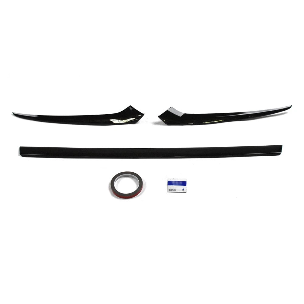 3PC Front Upper Grille Trim Cover for Honda CR-V (2023–2026) Gloss Black ABS